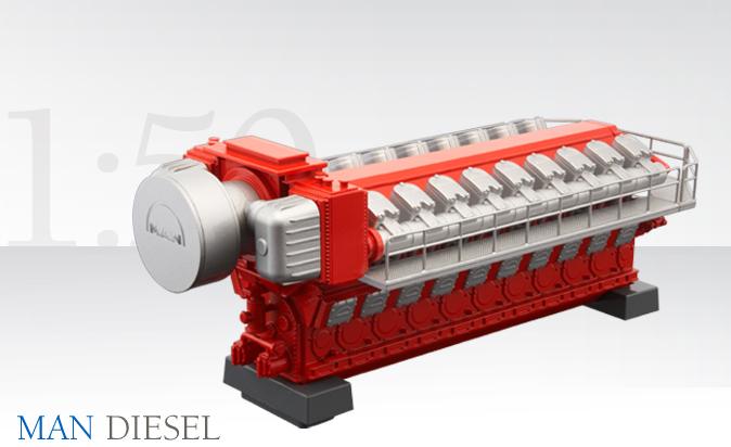 MAN DIESEL Dieselmotor Typ 48/60B 18 Zylinder Conrad Modelle 1:50 con  98014-01 1