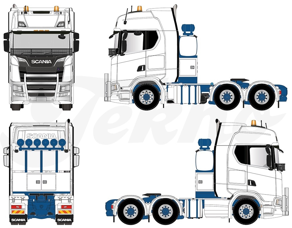 Scania S-serie Highline  Down Under blue chassis