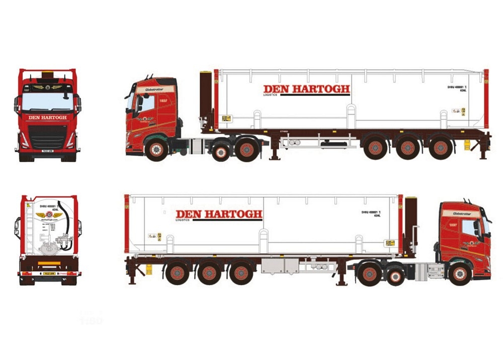 Volvo FH5 Globe. 40Ft Bulk Container  Den Hartogh Logistics